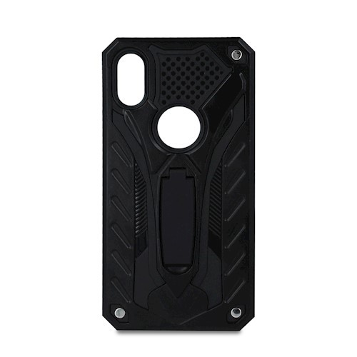 Telefontok Samsung Galaxy J6 2018  - Defender Stand  fekete ütésálló, kitámasztható hátlap tok