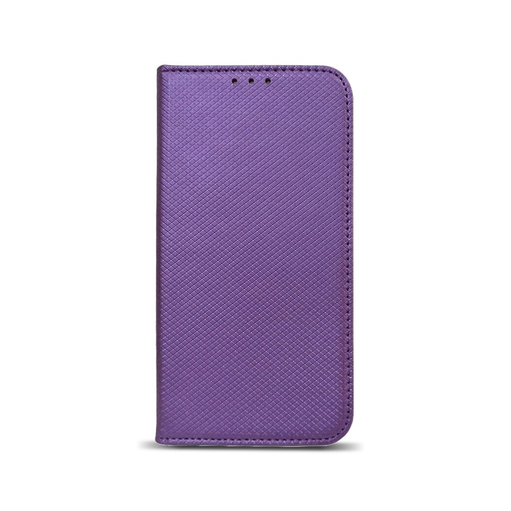 Telefontok Huawei Y6 2018 - lila mágneses átlátszó szilikon keretes könyvtok