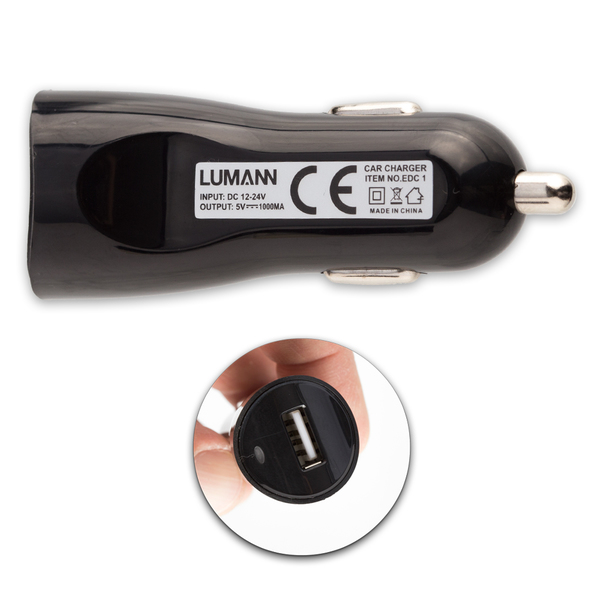 Usb autós töltő - Lumann 1A, fekete