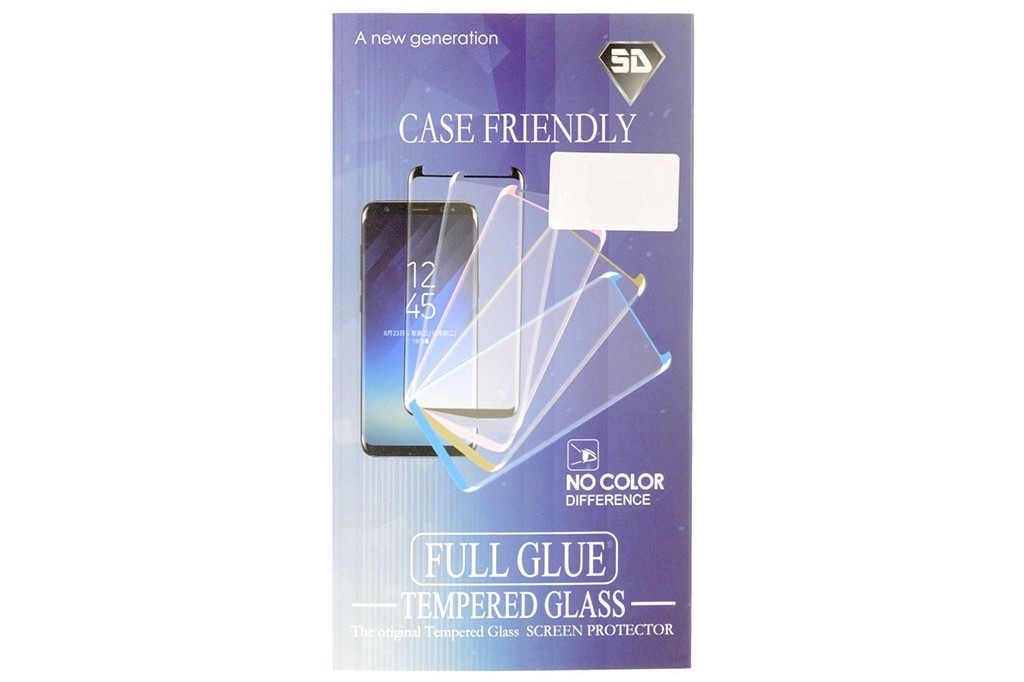 Üvegfólia Samsung S8 Full Glue fekete kerettel ráhajlik az íves részre is