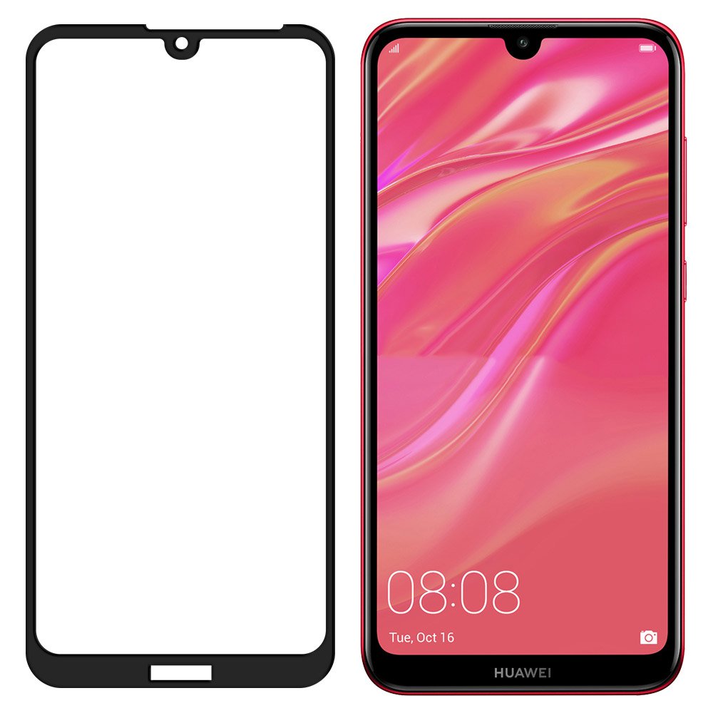 Huawei Y5 2019 / Honor 8S Üvegfólia  - Super kemény tokbarát fólia fekete kerettel