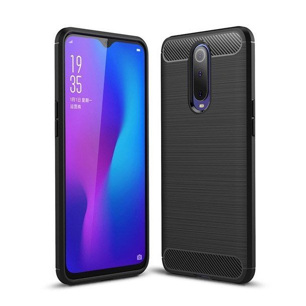 Telefontok Xiaomi Mi 9T / Mi 9T Pro / Redmi K20 / Redmi K20 Pro - Carbon Fiber fekete szilikon tok