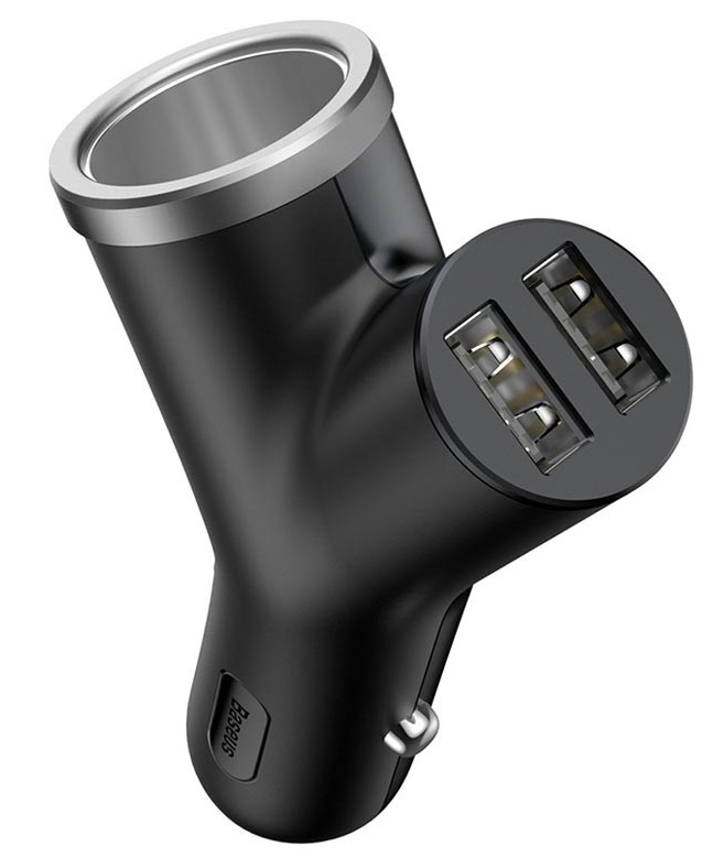 BASEUS BSC-C16N fekete Autós töltő - szivartöltő + kettős USB