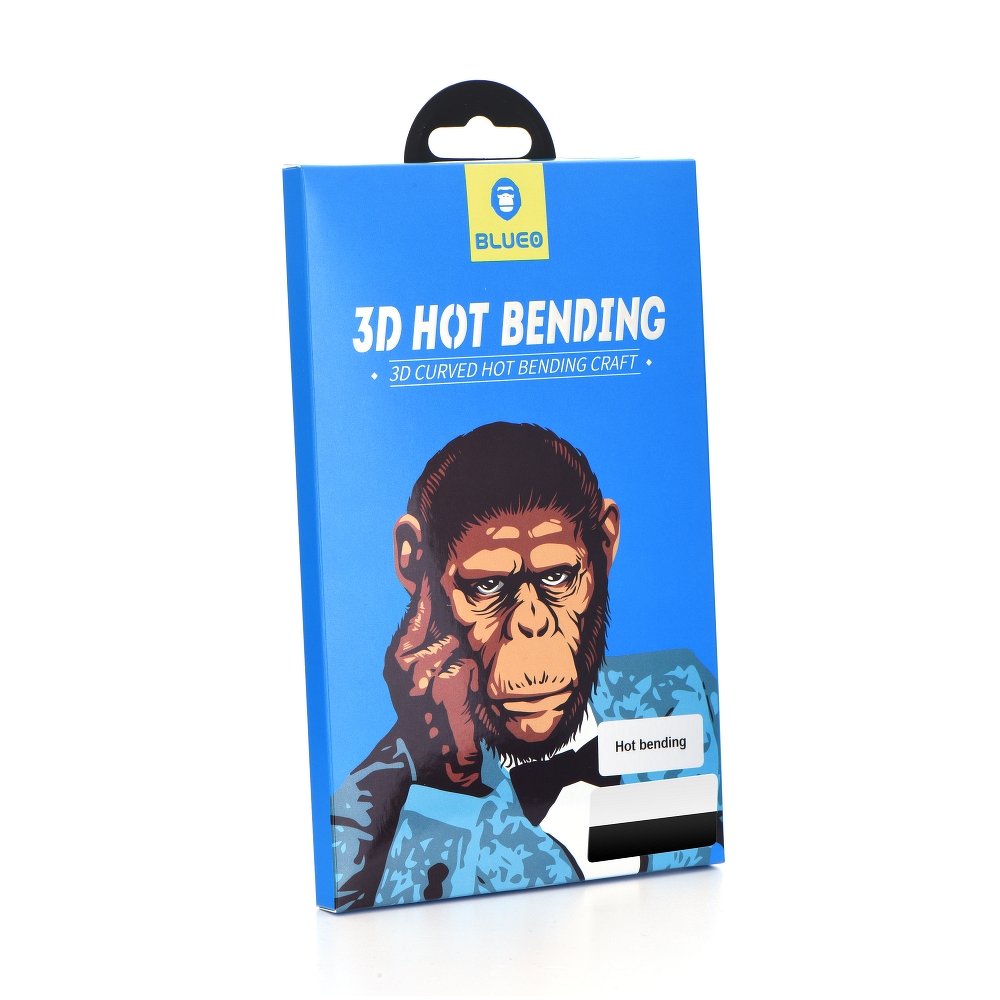Üvegfólia Samsung Galaxy Note 10+ (NOTE 10 Plus) - fekete 3D Mr. Monkey GLASS üvegfólia (az íves részre is ráhajlik)