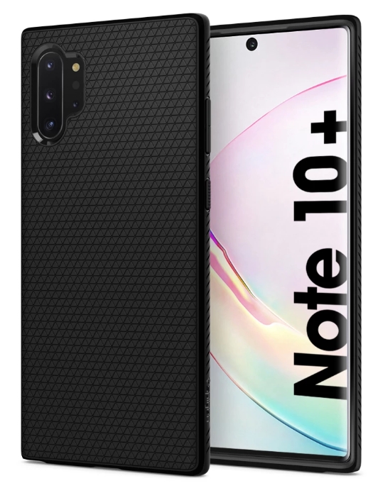 Telefontok Samsung Galaxy Note 10+ (Note 10 Plus) - Spigen Liquid Air fekete TPU hátlaptok