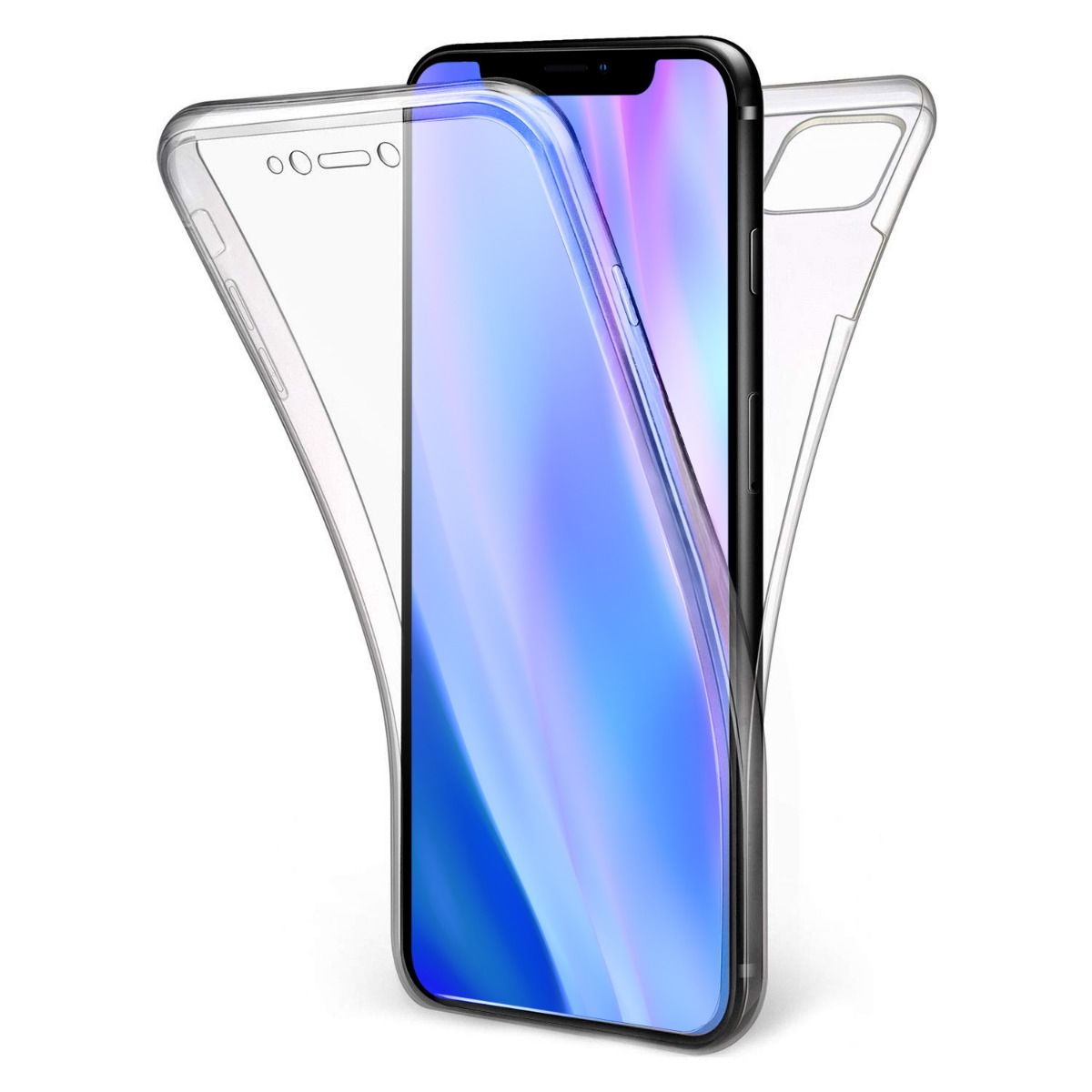 Telefontok iPhone 11 Pro Max - Ultravékony átlátszó előlap + hátlap szilikon tok 360°