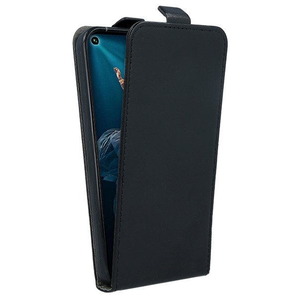 Telefontok Honor 20 / Huawei nova 5T - Lefelé nyíló Flexi Fliptok fekete