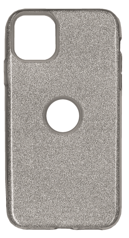 iPhone 11 Telefontok - Ezüst Shiny tok (Apple logónál kivágással)