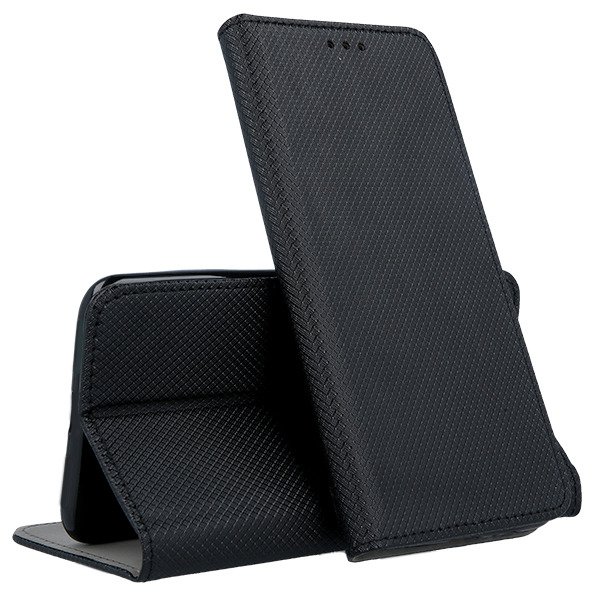 Xiaomi Redmi Note 8 / Note 8 2021 Telefontok - fekete mágneses szilikon keretes könyvtok