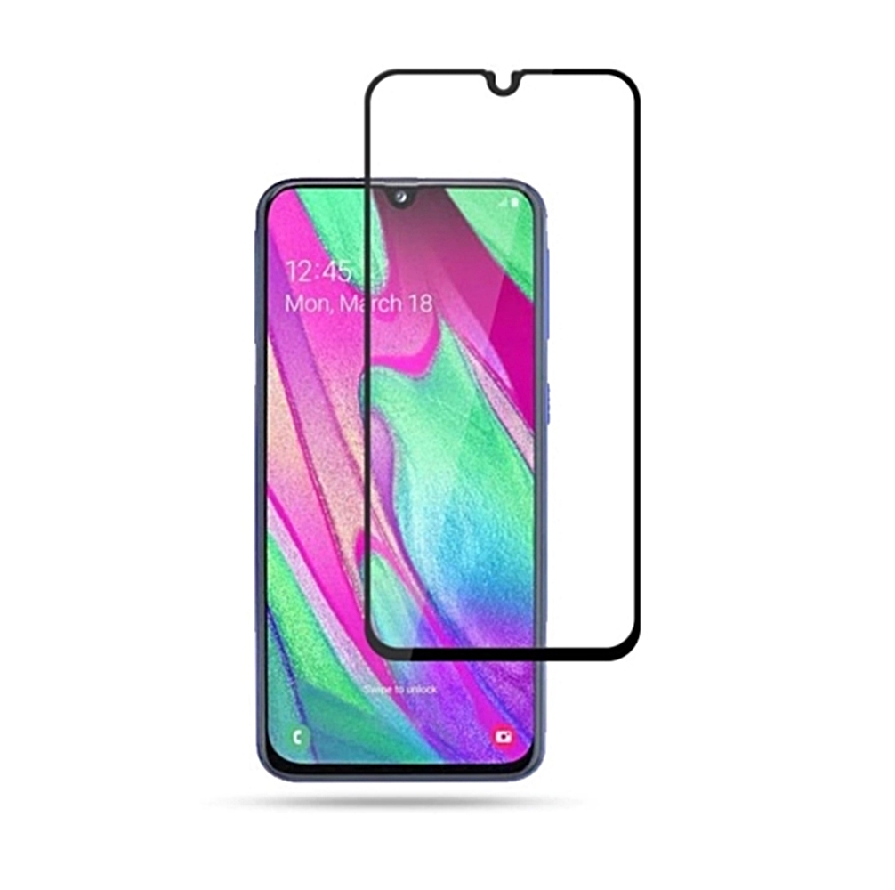 Üvegfólia Samsung Galaxy A40 - fekete tokbarát Slim 3D üvegfólia