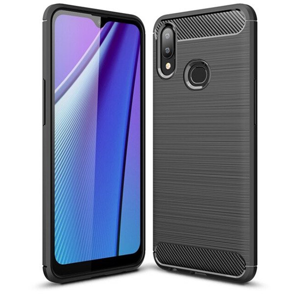 Samsung Galaxy A10s Telefontok - Forcell CARBON fekete szilikon tok