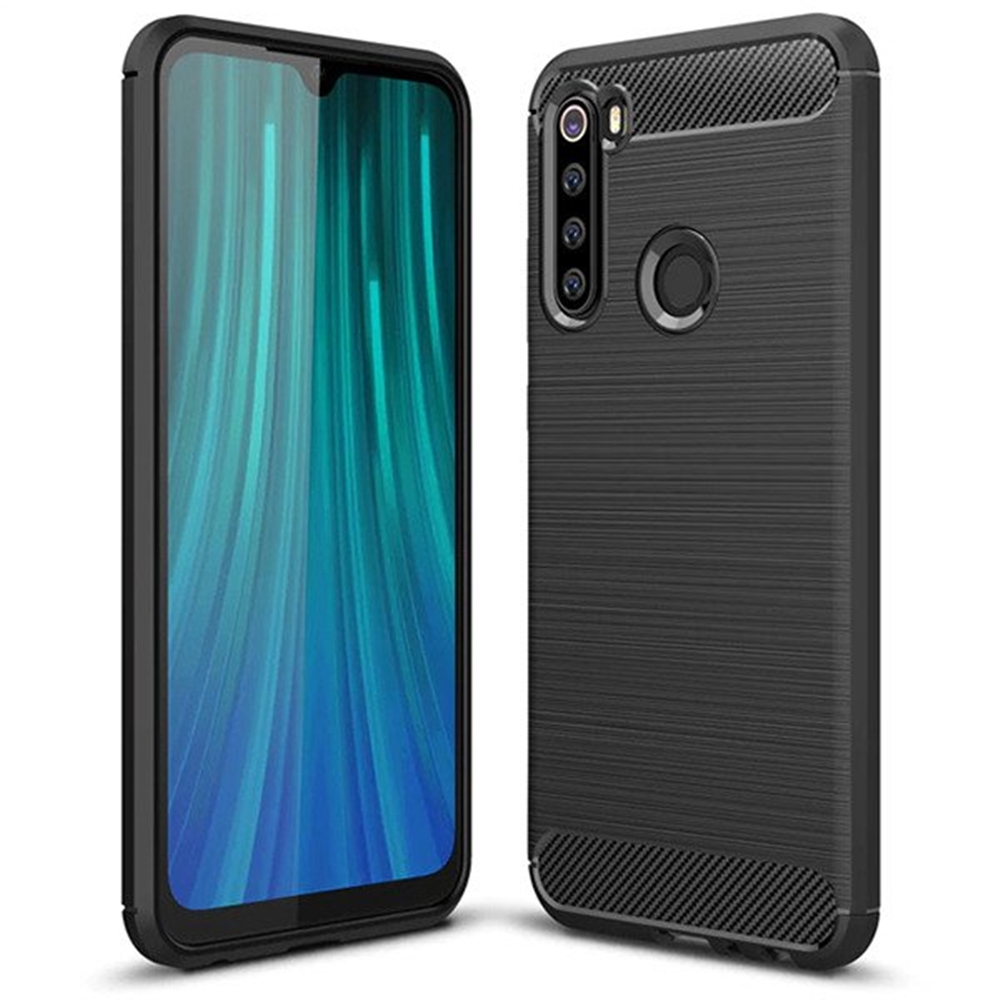 Xiaomi Redmi Note 8T Telefontok - Forcell CARBON fekete szilikon tok