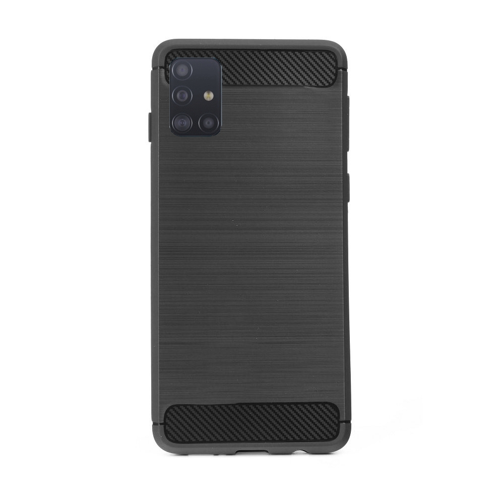 Samsung Galaxy A71 Telefontok - Forcell CARBON fekete szilikon tok