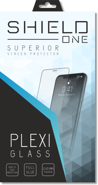 Plexi fólia Samsung Galaxy S9 - ShieldOne Plexi kijelzővédő fekete kerettel (ráhajlik az íves részre)