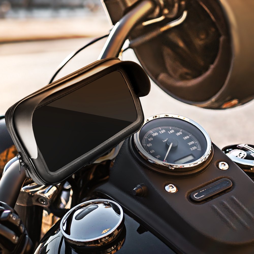 Univerzális Motoros tartó: visszapillantó tükörre szerelhető, napellenzős telefon vízálló tartó 5,5–6,3 col