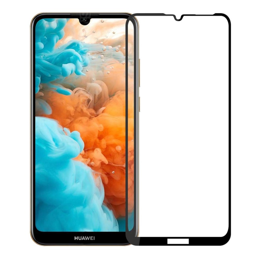 Huawei Y6 2019 / Y6s 2019 / Y6 Pro 2019 Üvegfólia  - fekete tokbarát Slim 3D üvegfólia