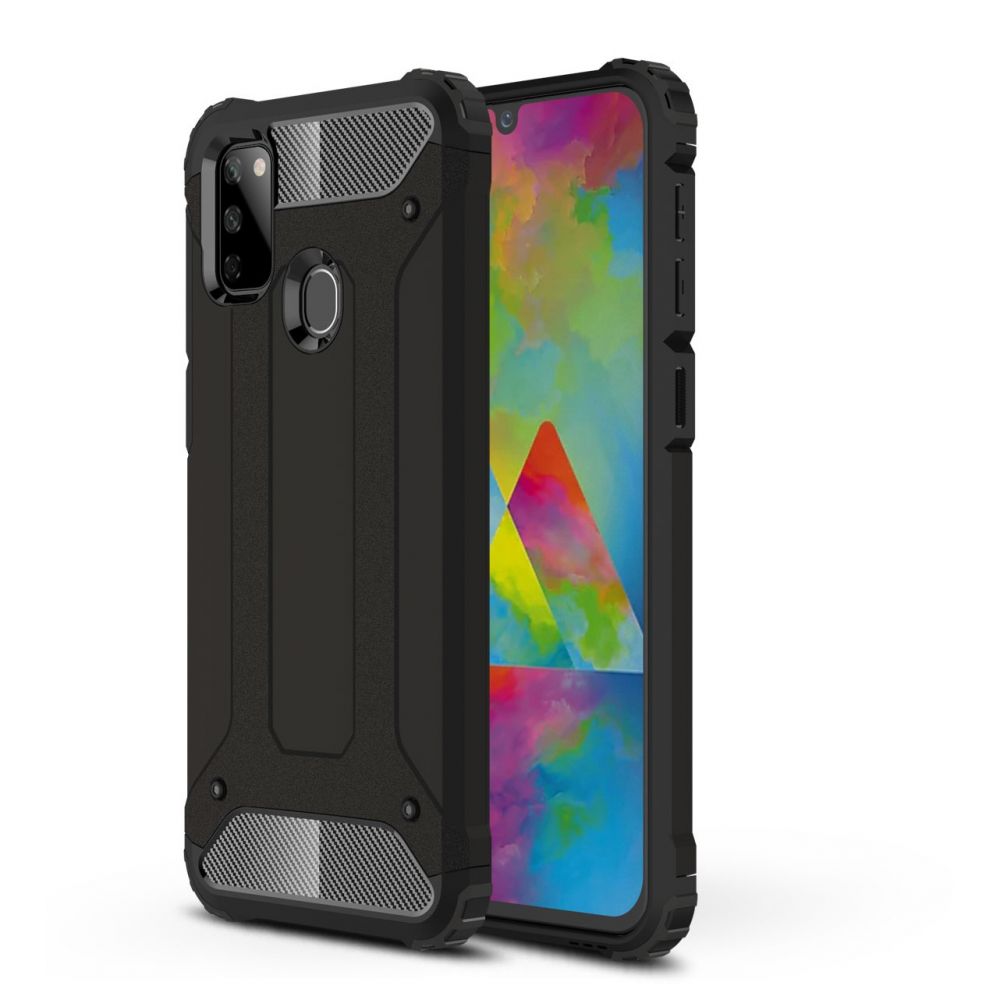 Samsung Galaxy A21S Telefontok - fekete ütésálló hátlap tok