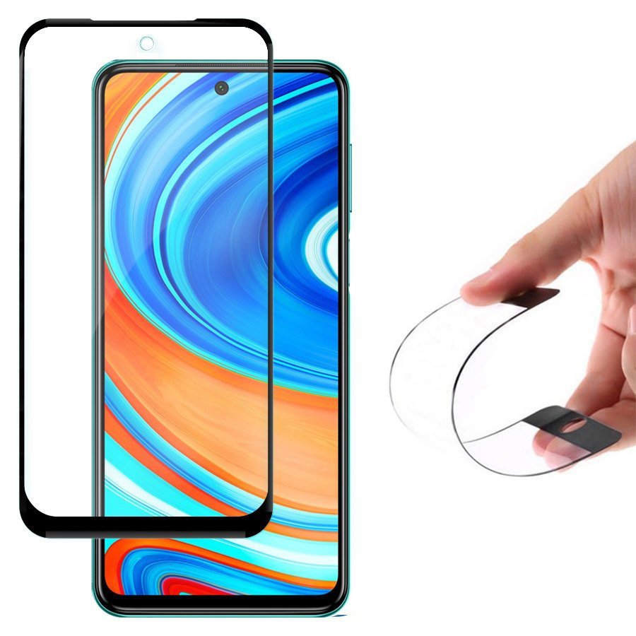 Üvegfólia Xiaomi Redmi Note 9S - 0,2 mm Fekete Flexi üvegfólia