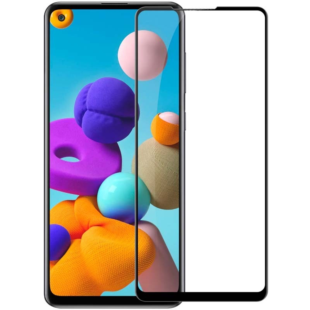 Samsung Galaxy A21s üvegfólia- fekete Slim 3D üvegfólia