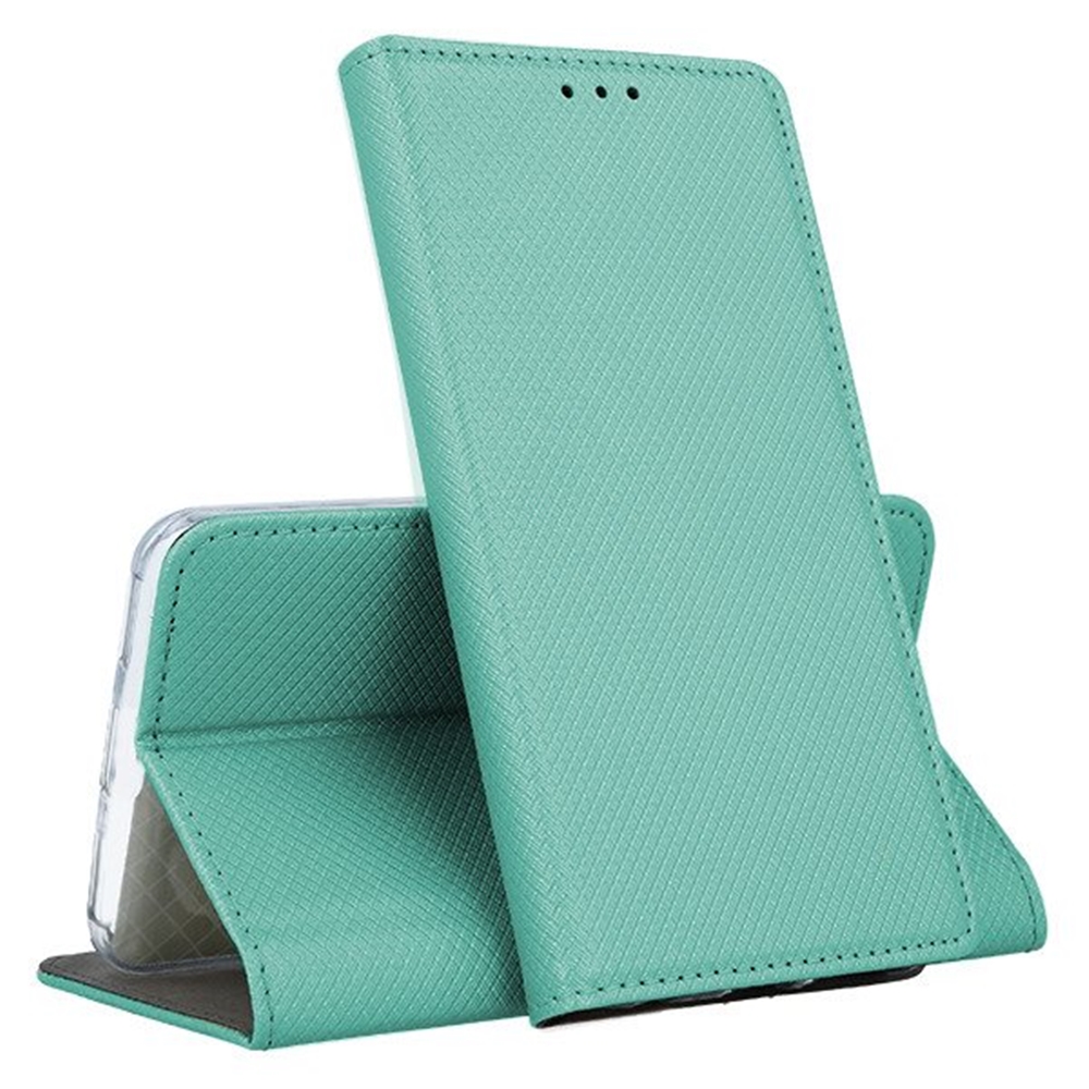 Samsung Galaxy A21S Telefontok - menta mágneses szilikon keretes könyvtok