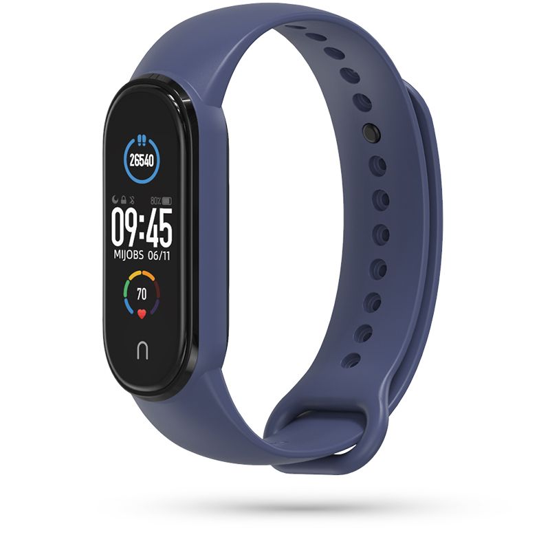Okosóra szilikon szíj - Xiaomi Mi Band 5/6 - kék szilikon