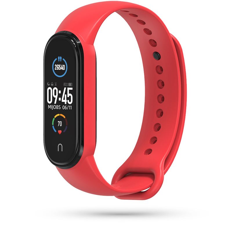 Xiaomi Mi Band 5/6 okosóra szíj - piros szilikon