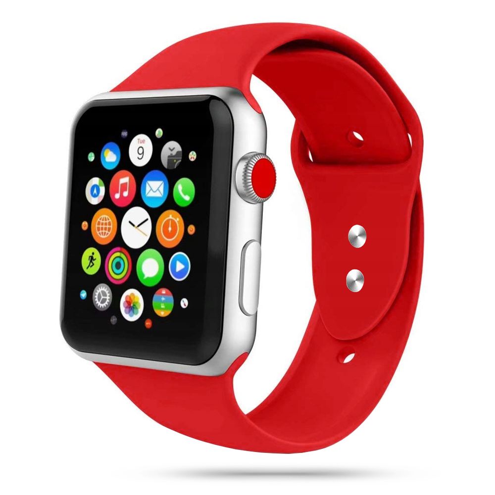 Okosóra szilikon szíj - Apple Watch Series 1/2/3 (38mm-40mm) - TECH-PROTECT SOFTBAND Piros szilikon szíj