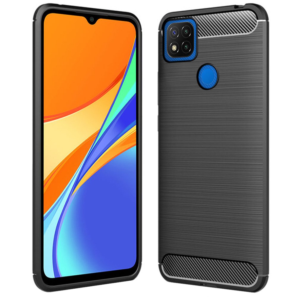 Xiaomi Redmi 9C Telefontok - Forcell CARBON fekete szilikon tok