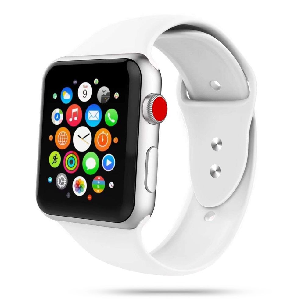 Okosóra szilikon szíj - Apple Watch SE (44mm) - TECH-PROTECT SOFTBAND Fehér szilikon szíj