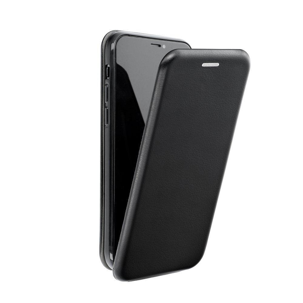 iPhone 12 Pro Max Telefontok - Lefelé nyíló mágneses Elegance Flexi Fliptok fekete