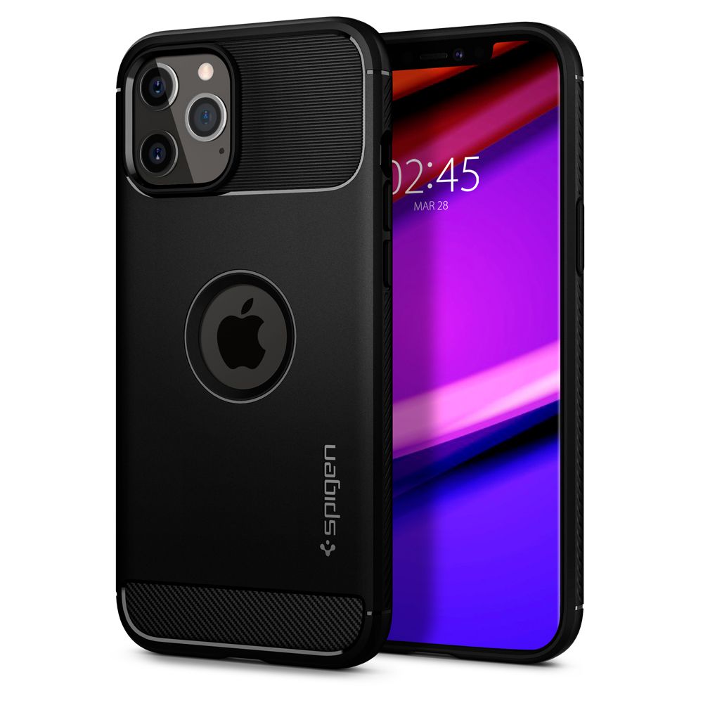 iPhone 12 Pro Telefontok - SPIGEN Rugged Armor Fekete tok