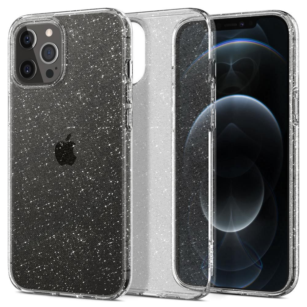iPhone 12 Pro Telefontok - Spigen Liquid Crystal Glitter TPU átlátszó tok