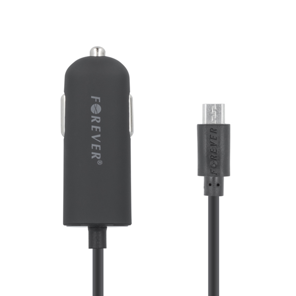 Autós töltő Forever M-01 - fekete MicroUSB szivartöltő, 1A