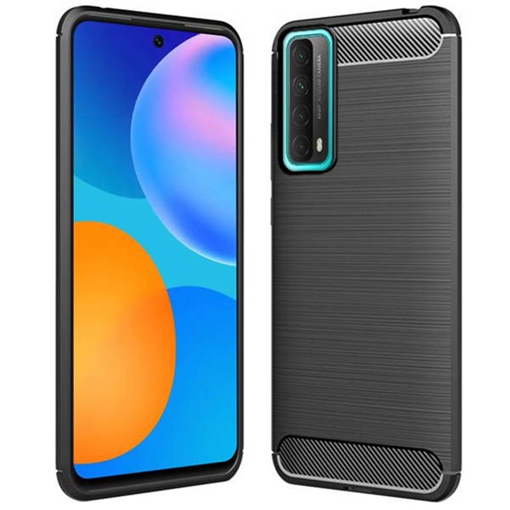 Huawei P smart 2021 Telefontok - Forcell CARBON fekete szilikon tok