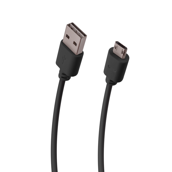 Adatkábel: Fekete Micro USB / USB adatkábel 1m