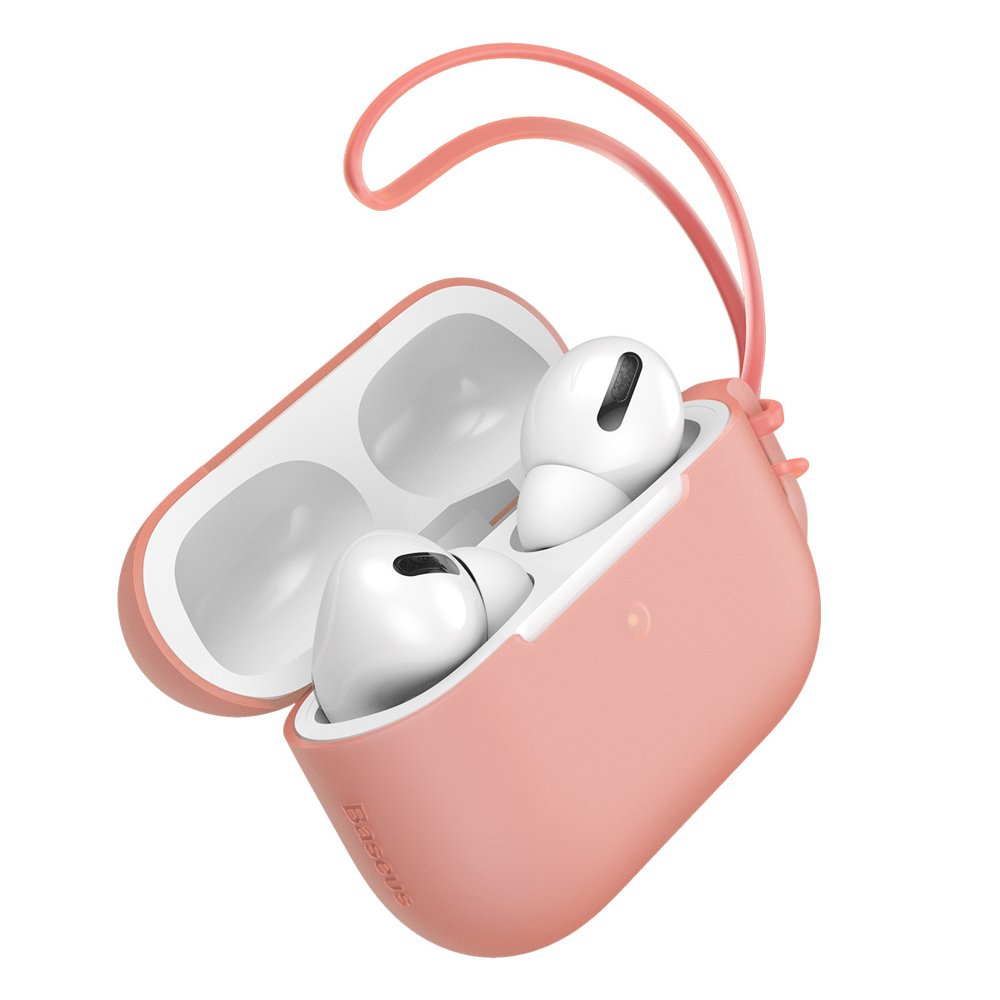 AirPods Pro: Baseus Let''s go - ultravékony barackvirág színű szilikongél AirPods PRO tartó