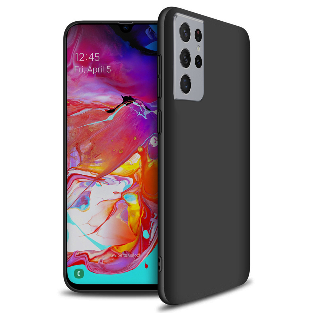 Samsung Galaxy S21 Ultra Telefontok - fekete szilikon tok