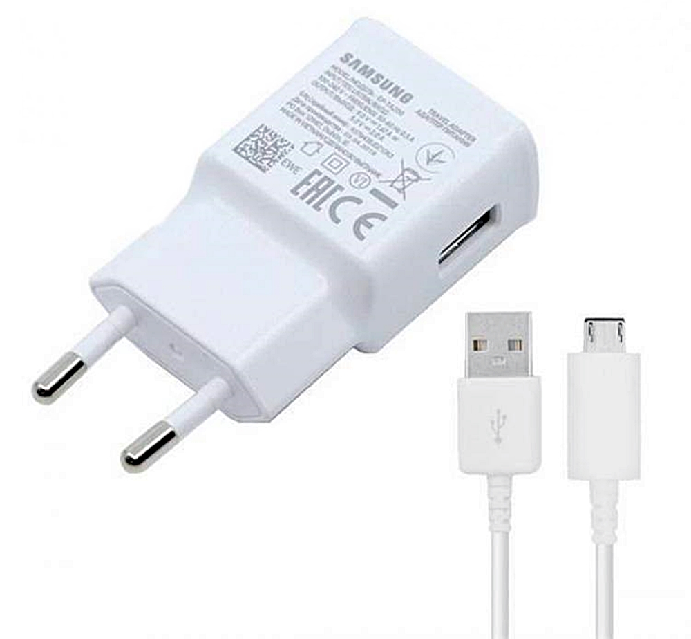 Samsung Töltő EP-TA200EWE + EP-DN925UWE, 2A gyári fehér hálózati gyors töltőfej + MicroUSB kábel