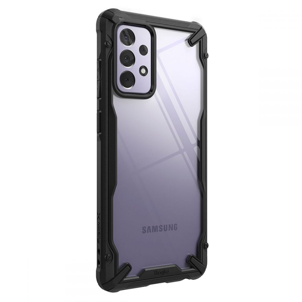 Samsung Galaxy A72 / A72 5G Telefontok - Ringke Fusion X Design fekete ütésálló tok
