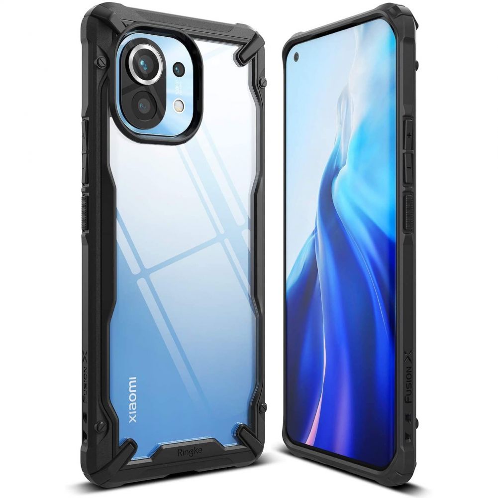 Telefontok XIAOMI Mi 11 5G - Ringke Fusion X fekete ütésálló tok