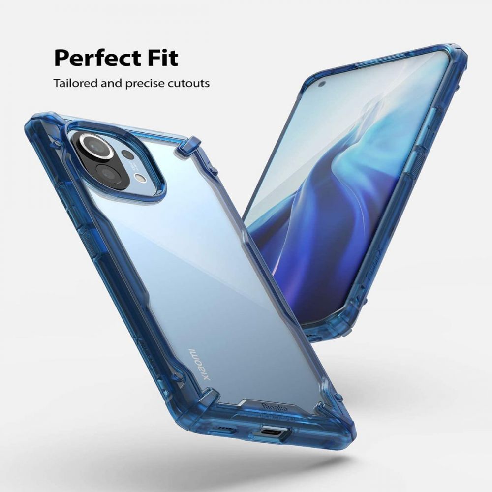 Telefontok XIAOMI Mi 11 5G - Ringke Fusion X kék ütésálló tok