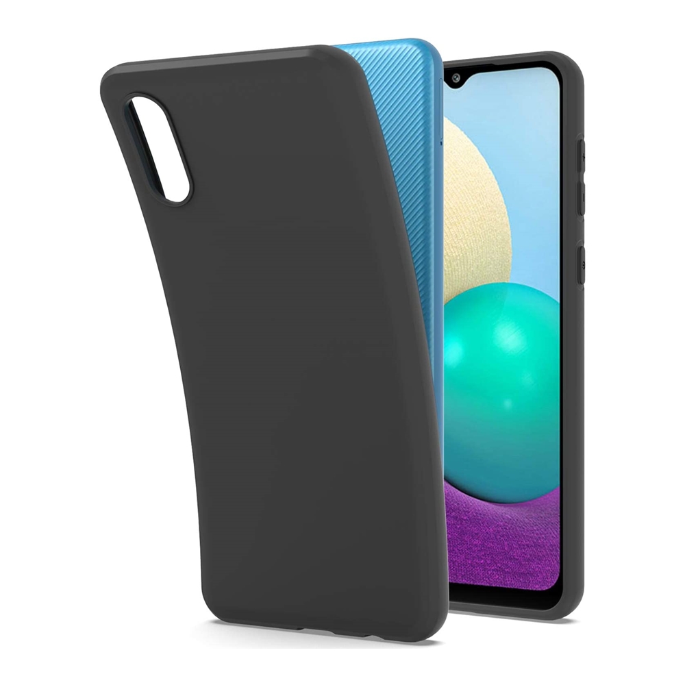 Samsung Galaxy A02 Telefontok - fekete szilikon tok