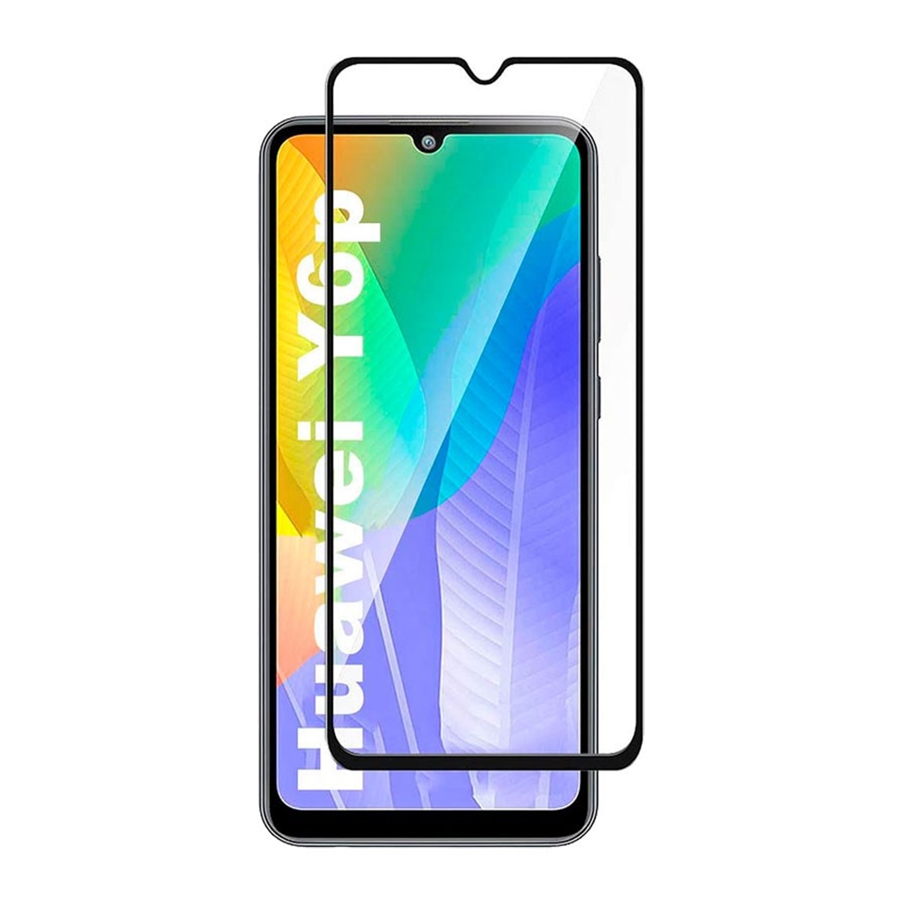 Huawei Y6p Üvegfólia  - Super kemény tokbarát fólia fekete kerettel