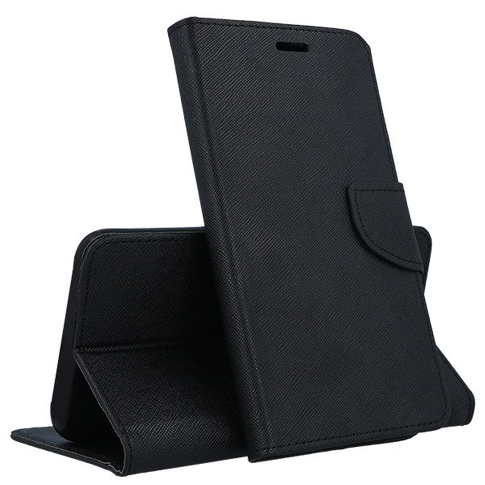 Xiaomi Mi 10T / Mi 10T Pro Telefontok - FANCY fekete szilikon keretes könyvtok