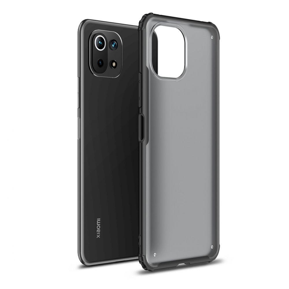 Telefontok Xiaomi 11 Lite 5G NE / Mi 11 Lite - TECH-PROTECT Hybridshell - ütésálló áttetsző műanyag tok, fekete kerettel