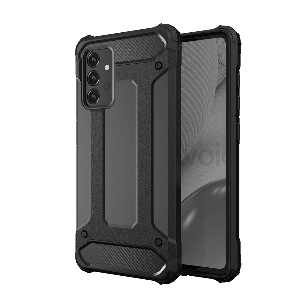 Samsung Galaxy A72 / A72 5G Telefontok - Forcell Defender II fekete ütésálló hátlap tok