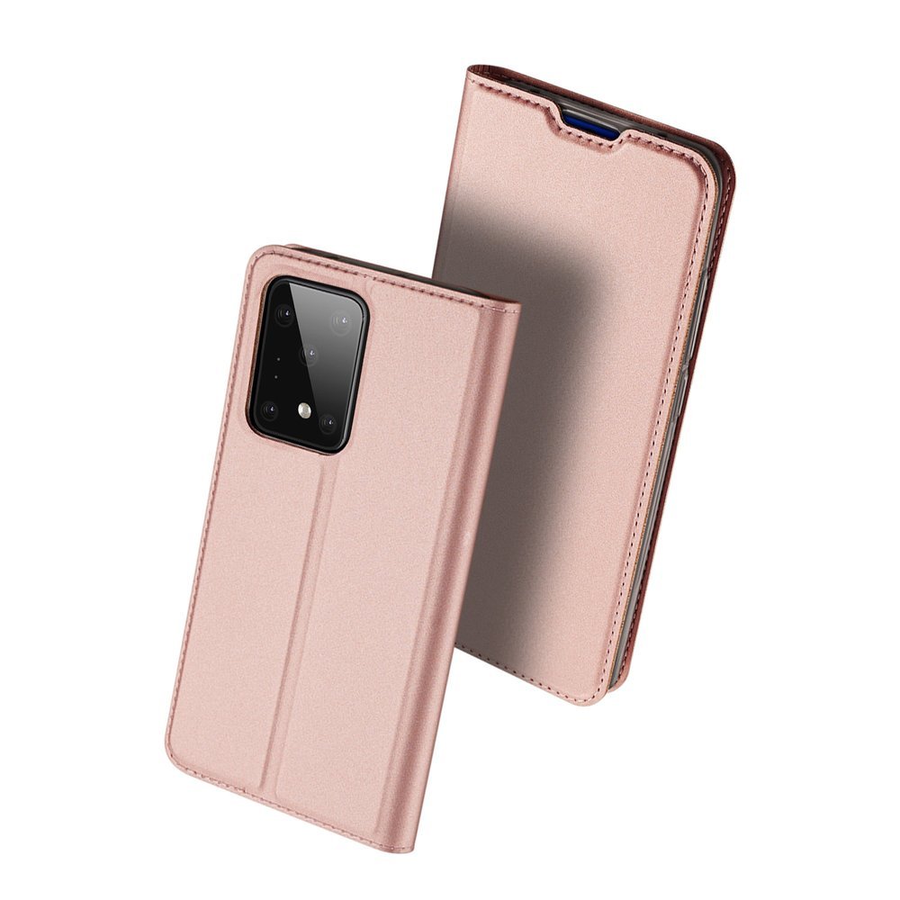 Samsung Galaxy S20 Ultra Telefontok - Dux Ducis rose gold flipcover tok