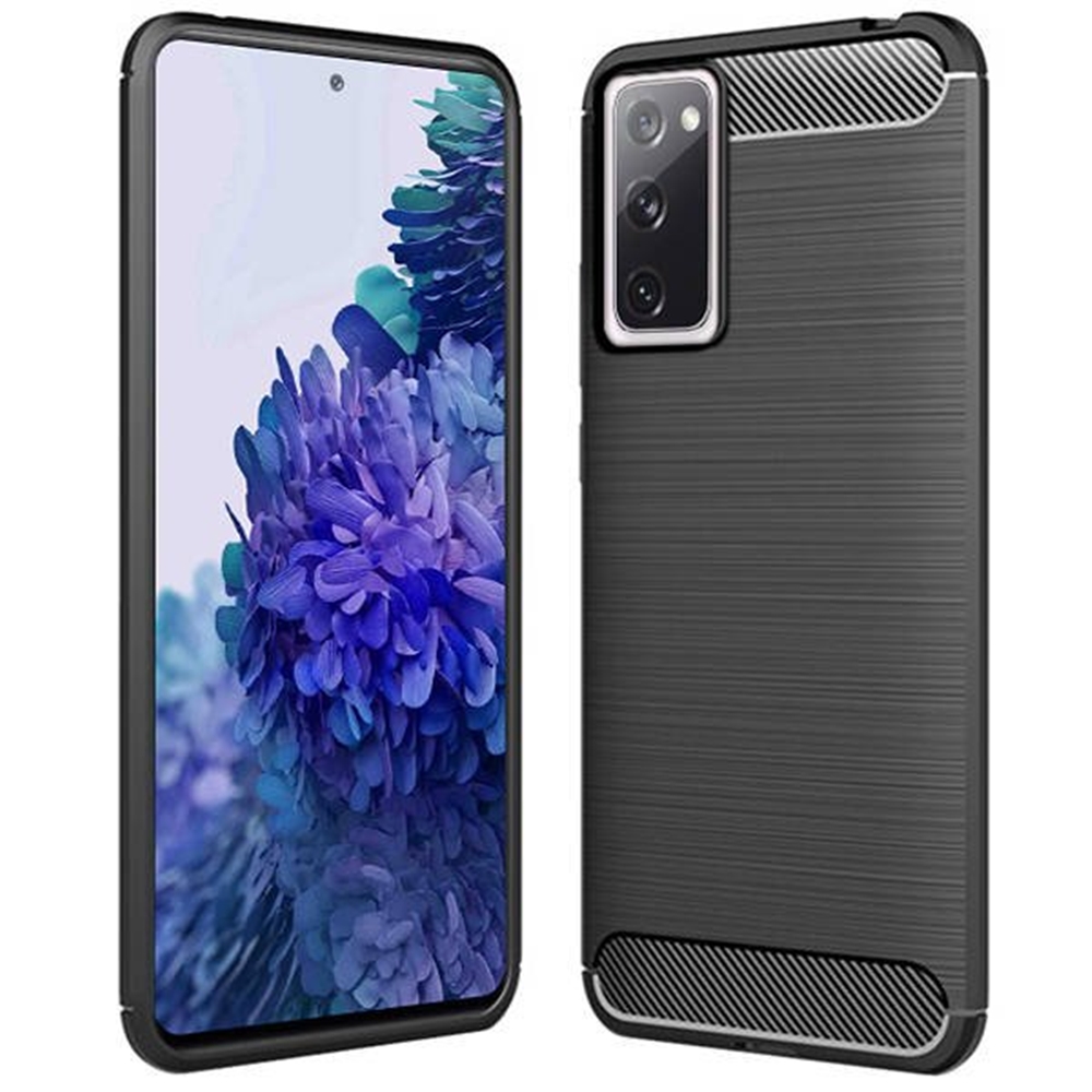 Samsung Galaxy S20 FE Telefontok - Forcell CARBON fekete szilikon tok