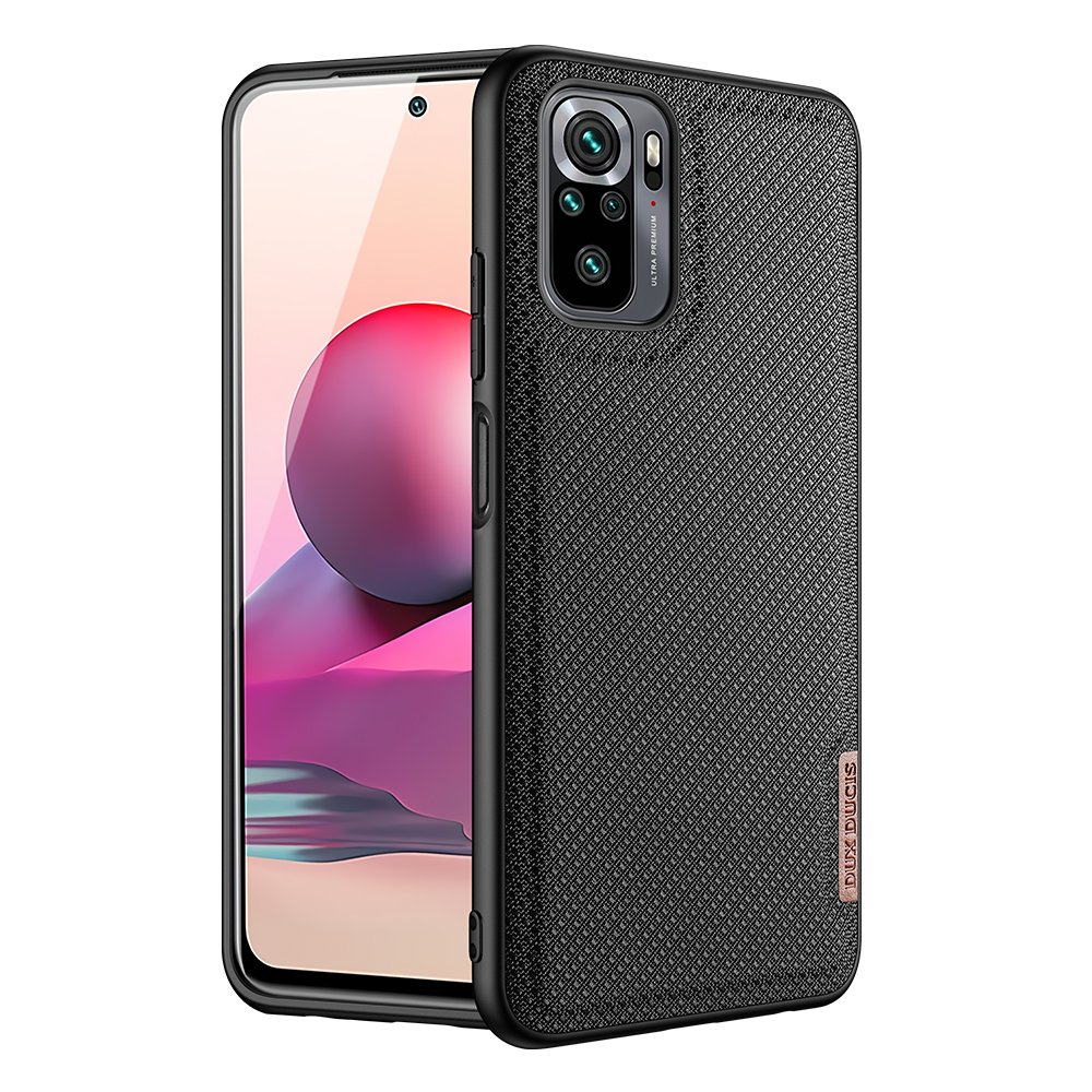 Xiaomi Redmi Note 10 Telefontok - Dux Ducis Fino fekete műanyag tok, szilikon kerettel