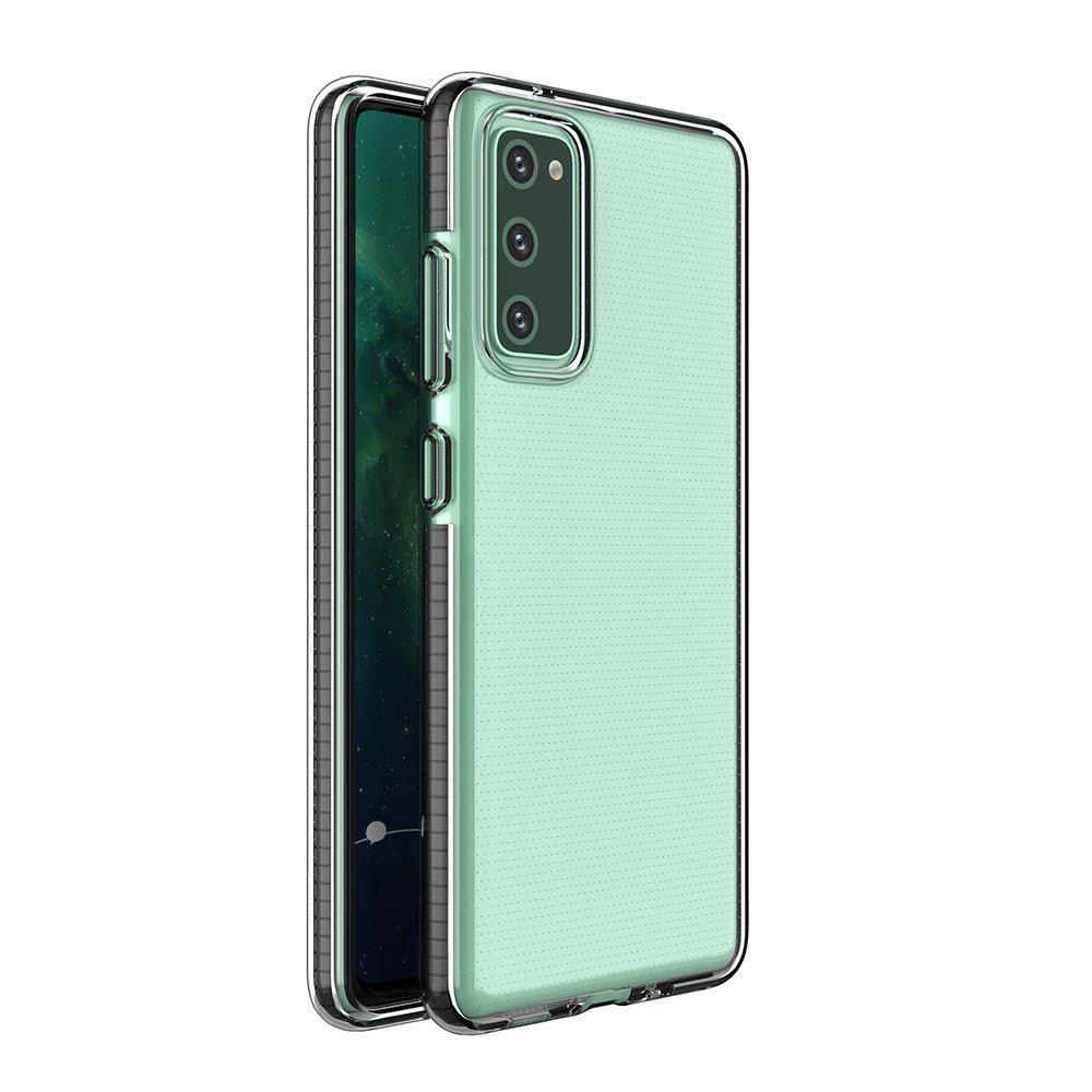 Xiaomi Poco F3 / Xiaomi Mi 11i Telefontok - Spring átlátszó tok, fekete kerettel